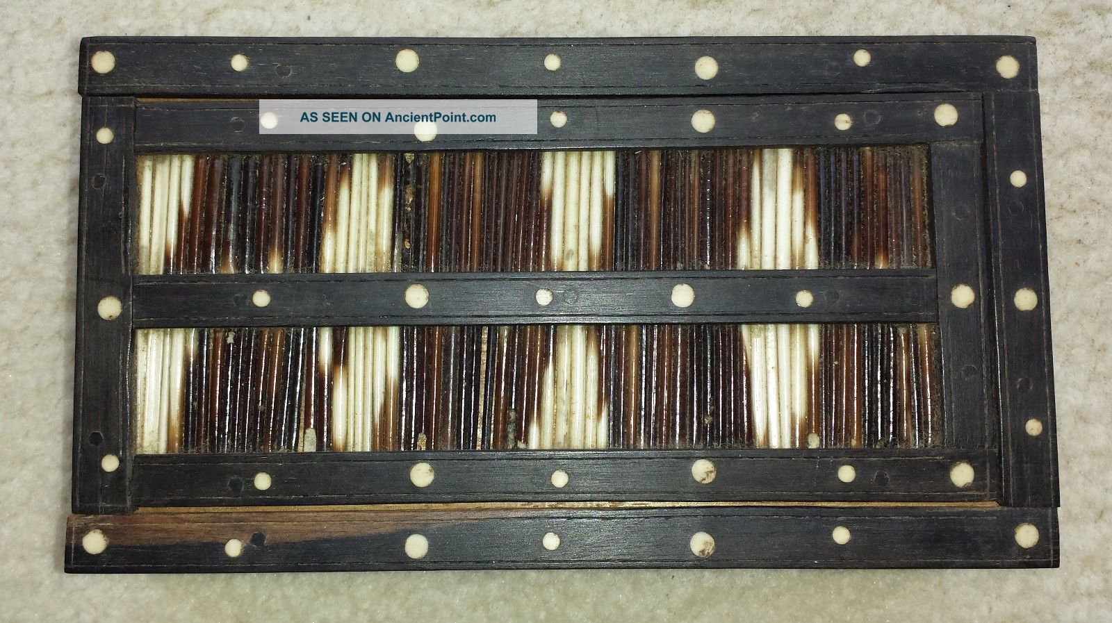Antique Porcupine Quill Ebony Wooden Box Madagascar Anglo C1920 Great Cond Woodenware photo