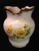Victorian Antique Vintage Porcelain Toothbrush Holder Yellow Roses Gold Trim Other Antique Decorative Arts photo 6