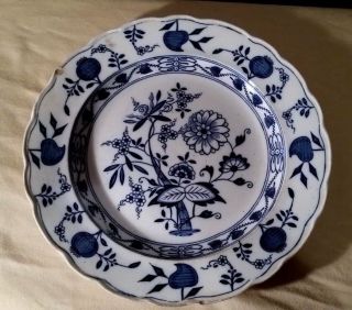 Rare Orig Antique Victorian 1870 ' S Dresden B.  W.  &c Plate Blue Floral Dish Vintage photo