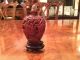 A Chinese Qing Dynasty Carved Cinnabar Snuff Bottle With Stand. Buddha photo 3