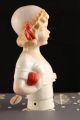 Rare Antique Porcelain German Half Doll Blonde Child Girl Red Ball 5708 Heubach Pin Cushions photo 1