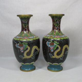 A074: Chinese Copper Ware Flower Vase With Enameling - On - Metal Shippo photo