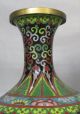 A074: Chinese Copper Ware Flower Vase With Enameling - On - Metal Shippo Vases photo 1