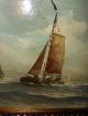Old Oil Painting,  { Sailboats On A Rough Sea,  Great Frame }. Other Antique Decorative Arts photo 4
