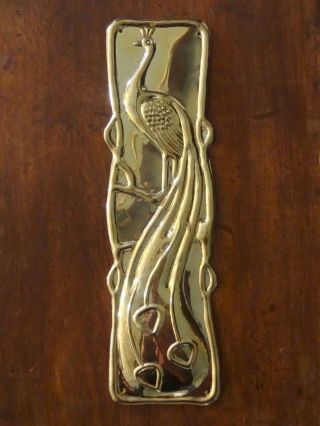 Brass Art Nouveau Finger Door Push Plate Fingerplate photo
