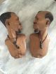 Wooden African Tribal Bookends Wig Fertility Pendant Around Neck Other African Antiques photo 2