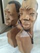Wooden African Tribal Bookends Wig Fertility Pendant Around Neck Other African Antiques photo 4