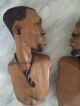 Wooden African Tribal Bookends Wig Fertility Pendant Around Neck Other African Antiques photo 8