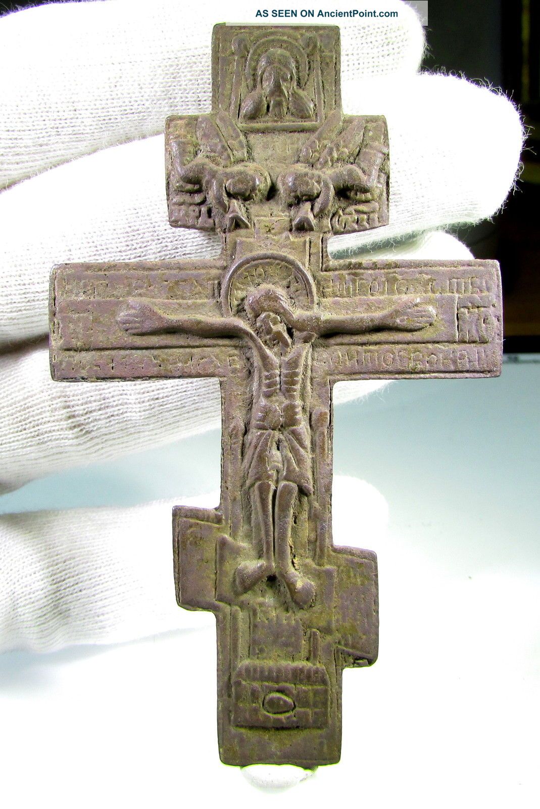 Very Large Medieval Period Bronze Cross / Crucifix - 85 X 55 Mm - Jk48 Roman photo