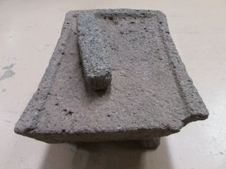 Antique Metate 5 - Grinder - Rustic - Complete - Old Mexican - Metates - Primitive - 13x10x8 photo