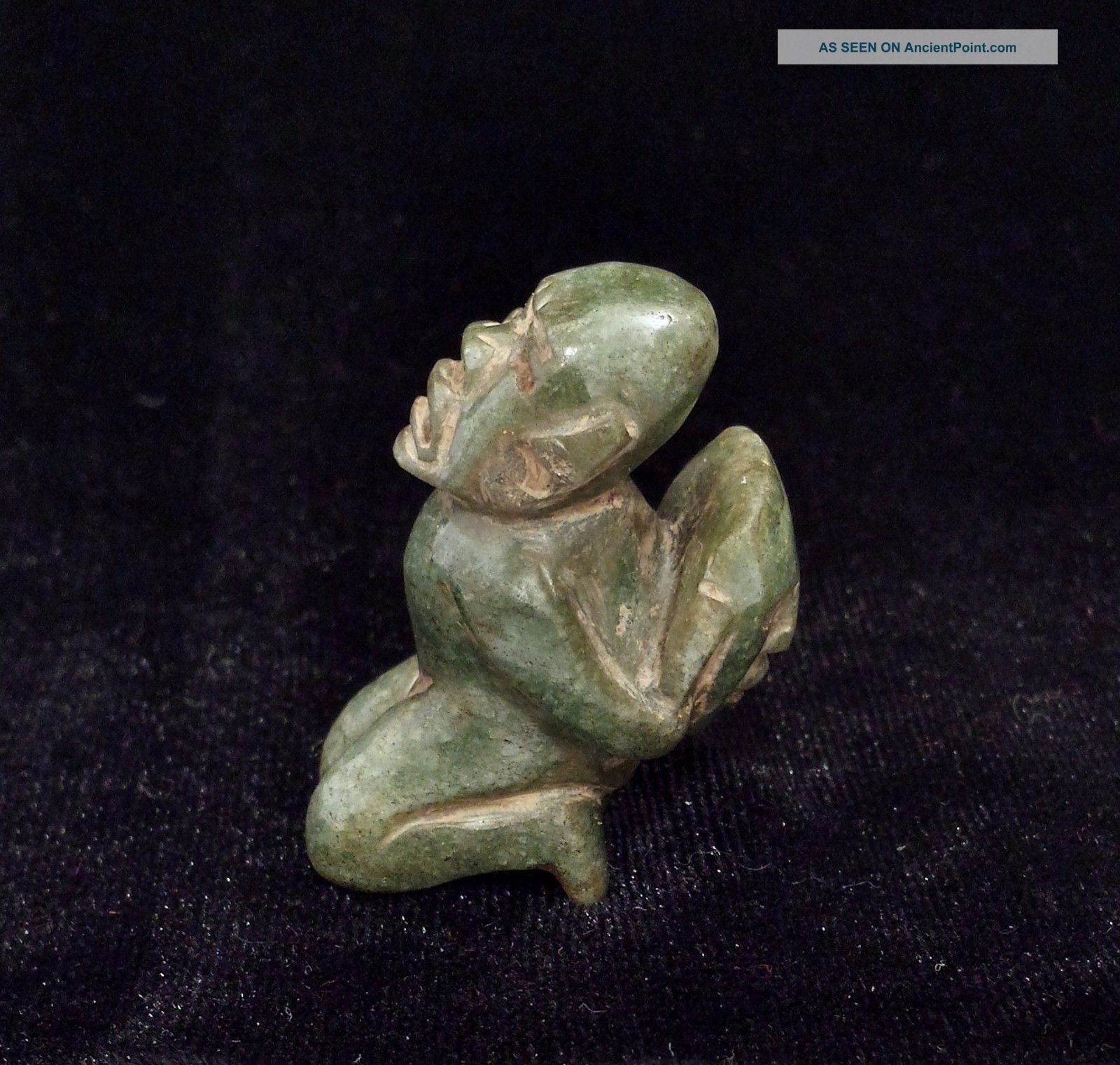 Small Olmec Green Stone Jade Figurine Statue Antique Pre Columbian Artifact