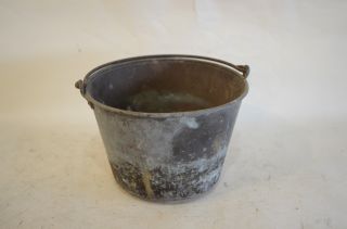 Ansonia Brass Cauldron Bucket Pail Kettle Pot Antique Fireplace photo