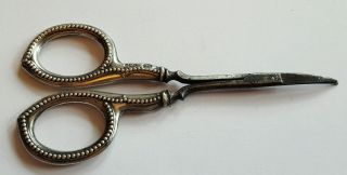 Georde V Solid Silver Handled Scissors Nail Or Sewing 1911 Birmingham photo