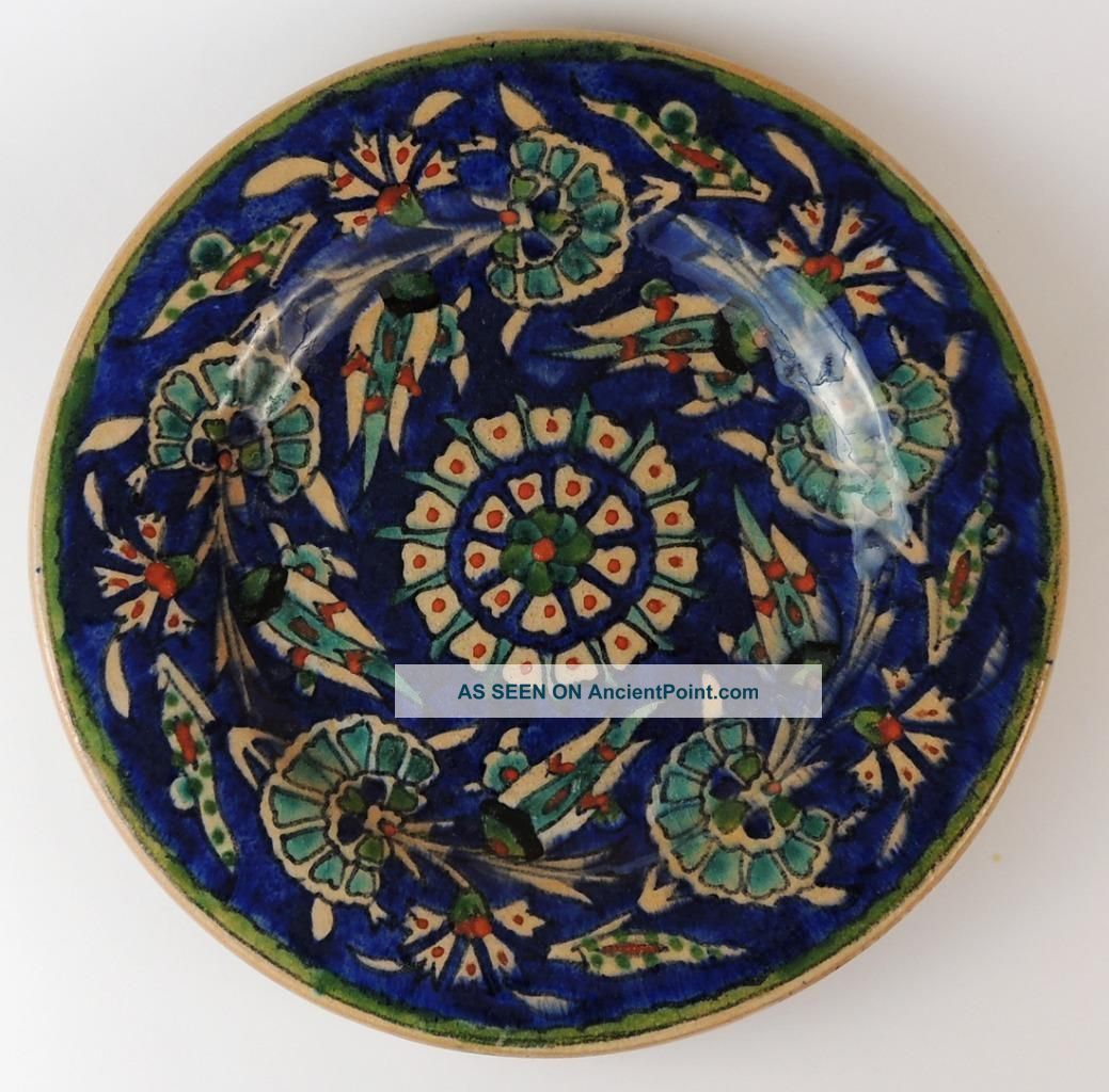 Fine Palestine Antique Iznik Style Islamic Dish C1920 ' S Middle East photo