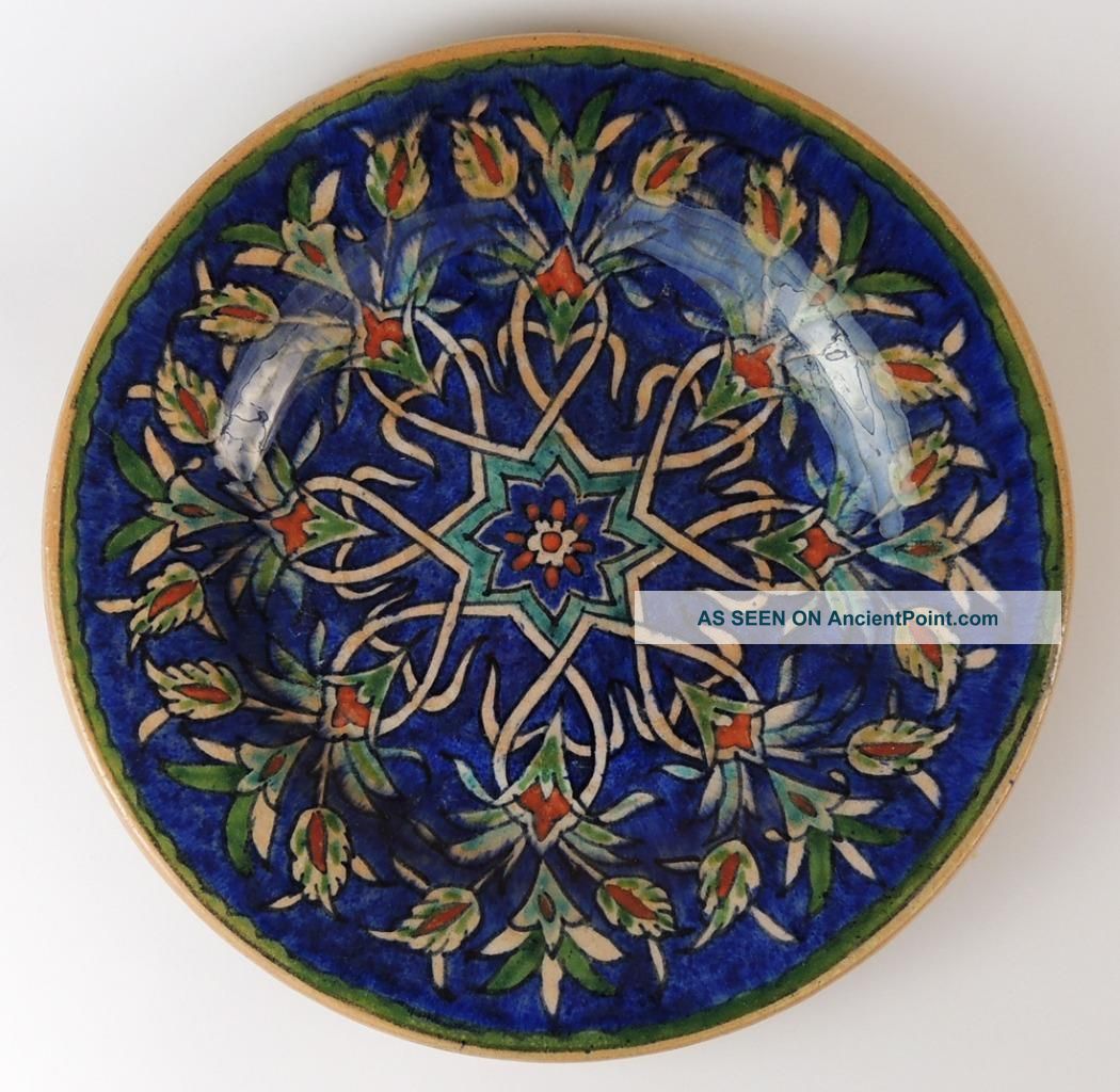 Palestine Antique Iznik Style Islamic Dish C1920 ' S Middle East photo
