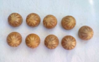 9 Antique Half Round Buttons Celluloid Bakelite Not Cleaned photo