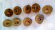 9 Antique Half Round Buttons Celluloid Bakelite Not Cleaned Buttons photo 2