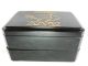 Japanese Vintage Black Two - Stage Lidded Bento Bako Lunch Box Fish Pattern Bowls photo 2