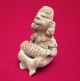 Zapotec Seated Clay Figurine Ceramic Pottery Statue Antique Pre Columbian Mayan The Americas photo 2