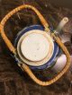 Antique Blue & White Chinese Dragon Wrapped Double Twin Handle Teapot Lid Teapots photo 5