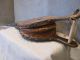 Vintage French Le Creuset Wood & Leather Fireplace Bellows Cabin Decor Hearth Ware photo 3