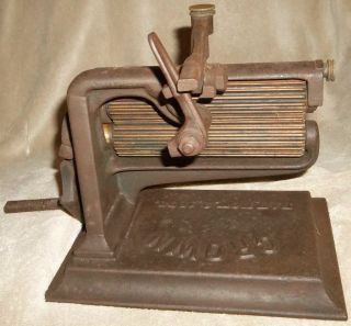 Antique 1875 Crown Fluting Iron Laundry Press Crimper Cast Iron American Machine photo