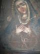 Antique Retablo On Tin Our Lady Of Sorrows Rare Interpretation Latin American photo 3
