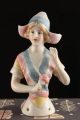 Rare Porcelain German Half Doll Carl Schneider Dutch Hat Girl 14463 Arms Away Pin Cushions photo 2