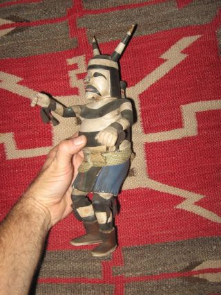 Koshari Hopi Native American Indian Kachina Katsina Wood Doll & Rare photo