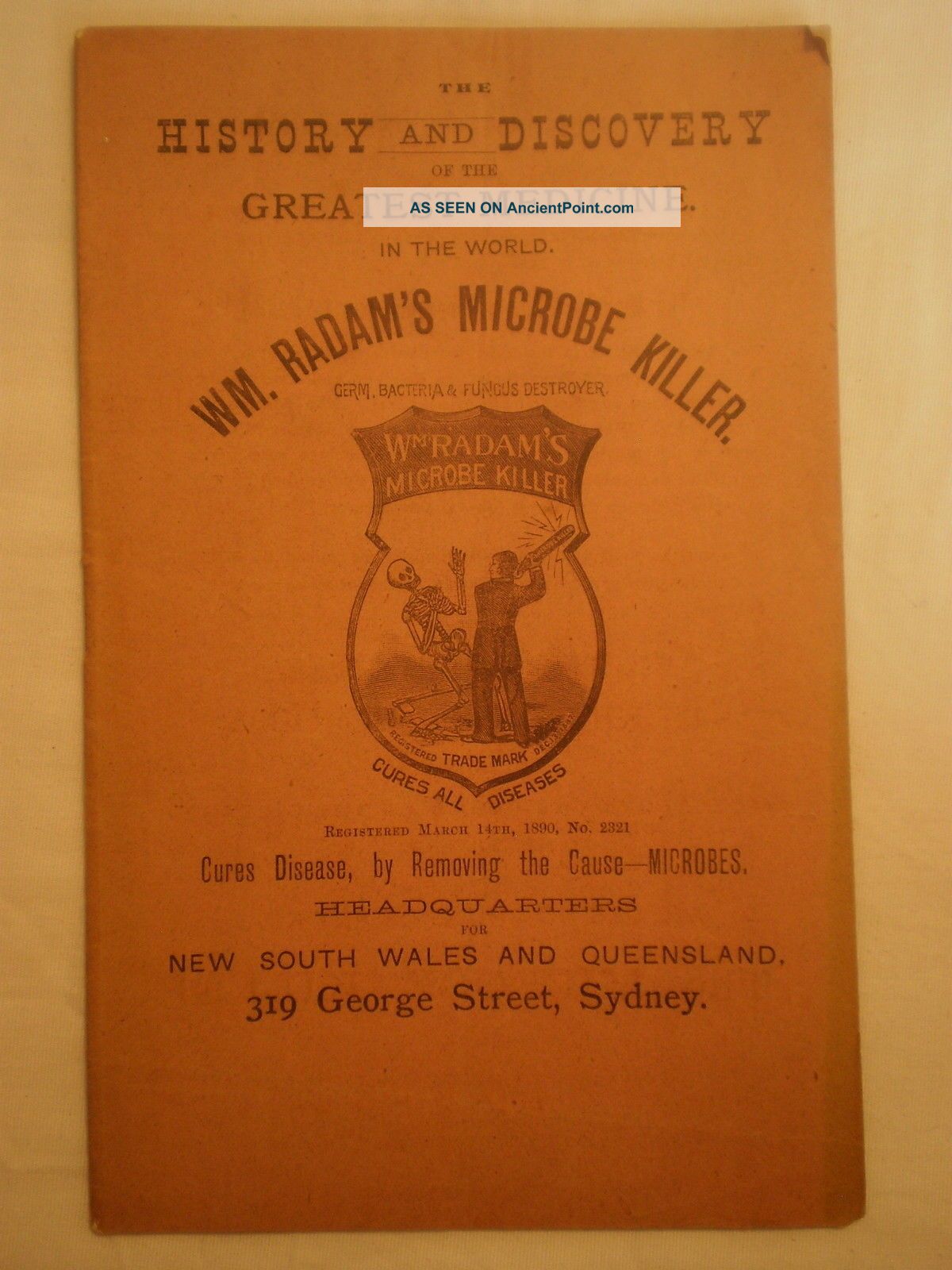 Antique 1890 ' S Wm.  Radam ' S Microbe Killer 32 Page Testimonials & Cures Booklet Quack Medicine photo