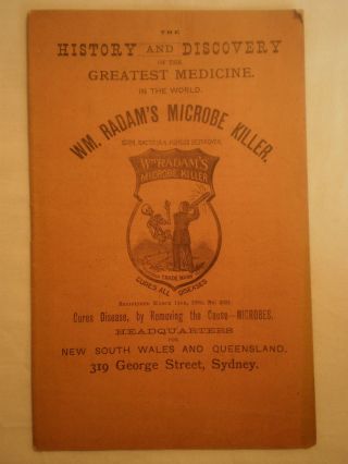 Antique 1890 ' S Wm.  Radam ' S Microbe Killer 32 Page Testimonials & Cures Booklet photo