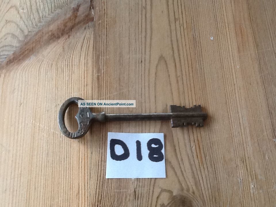 1 Rare Double Sided Antique French Cast Iron Chateau Door Key. C. 1800s