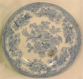 Wedgwood Asiatic Pheasants Blue Transferware Plate Antique Transfer Luncheon photo
