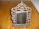Great Antique Victorian Mirror With Figural Owl W/ Glass Eyes Floral Decoration Mirrors photo 1