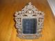 Great Antique Victorian Mirror With Figural Owl W/ Glass Eyes Floral Decoration Mirrors photo 5