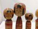 Vintage Japanese Wooden Kokeshi 7 Dolls Made In Japan Other Japanese Antiques photo 1