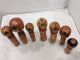 Vintage Japanese Wooden Kokeshi 7 Dolls Made In Japan Other Japanese Antiques photo 3