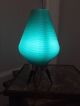 Mid Century Yellow Beehive Table Lamp Tripod Base W/ Extra Teal Beehive Shade Mid-Century Modernism photo 4