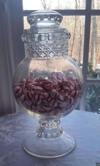 19th C Antique Hand Blown Dakota Glass Apothecary Drug Store Candy Jar Nr photo