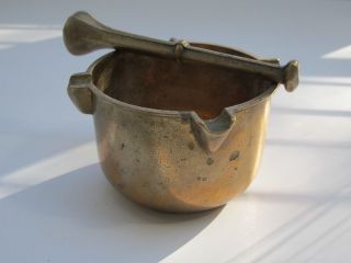 Vintage Brass Mortar And Pestle Pharmacy Apothecary Unique photo