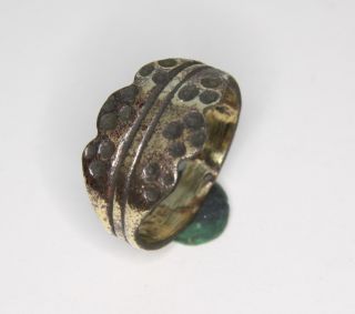 Ancient Old Viking Bronze Ornament Ring (dcm01) photo