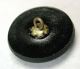 Antique Black Glass Button Fox Head W/ Gun Metal Luster & W/ Rosette Shank Buttons photo 1
