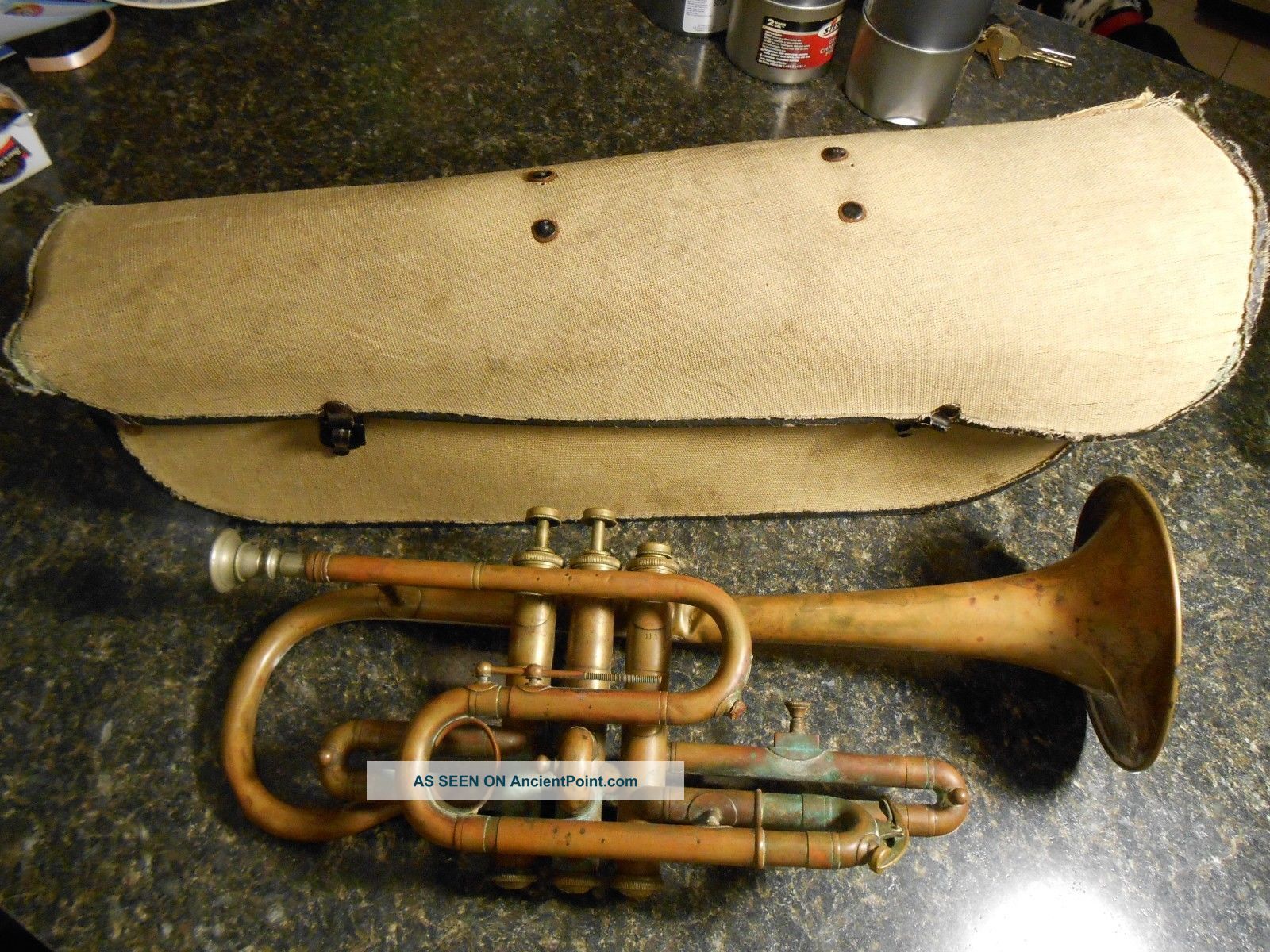 Vintage Antique Marceau Trumpet Coronet W/case,  Item History Academy Brass photo