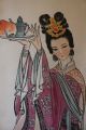 K02d8b Chinese Beauty Wearing Dress Chinese Huge Hanging Scroll Paintings & Scrolls photo 2
