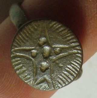 Rare Ancient Roman Soldiers Sun God Sol Invicto Cross Star Ring Wounds Of Christ photo