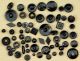 Antique Victorian Black Mourning Glass Buttons Lacy Luster Buttons photo 3