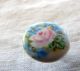 Antique Hand Painted Porcelain Button Roses Flower Pink Blue Floral Stunning Buttons photo 1
