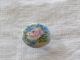Antique Hand Painted Porcelain Button Roses Flower Pink Blue Floral Stunning Buttons photo 4