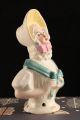 Rare Porcelain German Half Doll Woman In Yellow Bonnet Lace Collar 11789 Germany Pin Cushions photo 4
