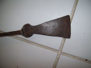 Antique Primitive Hand Forged Triangular Iron Spatula Hearth Cooking Tool photo